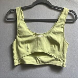 Aritzia Wilfred Shannon Cutout Crop Tank Top Lime Green S